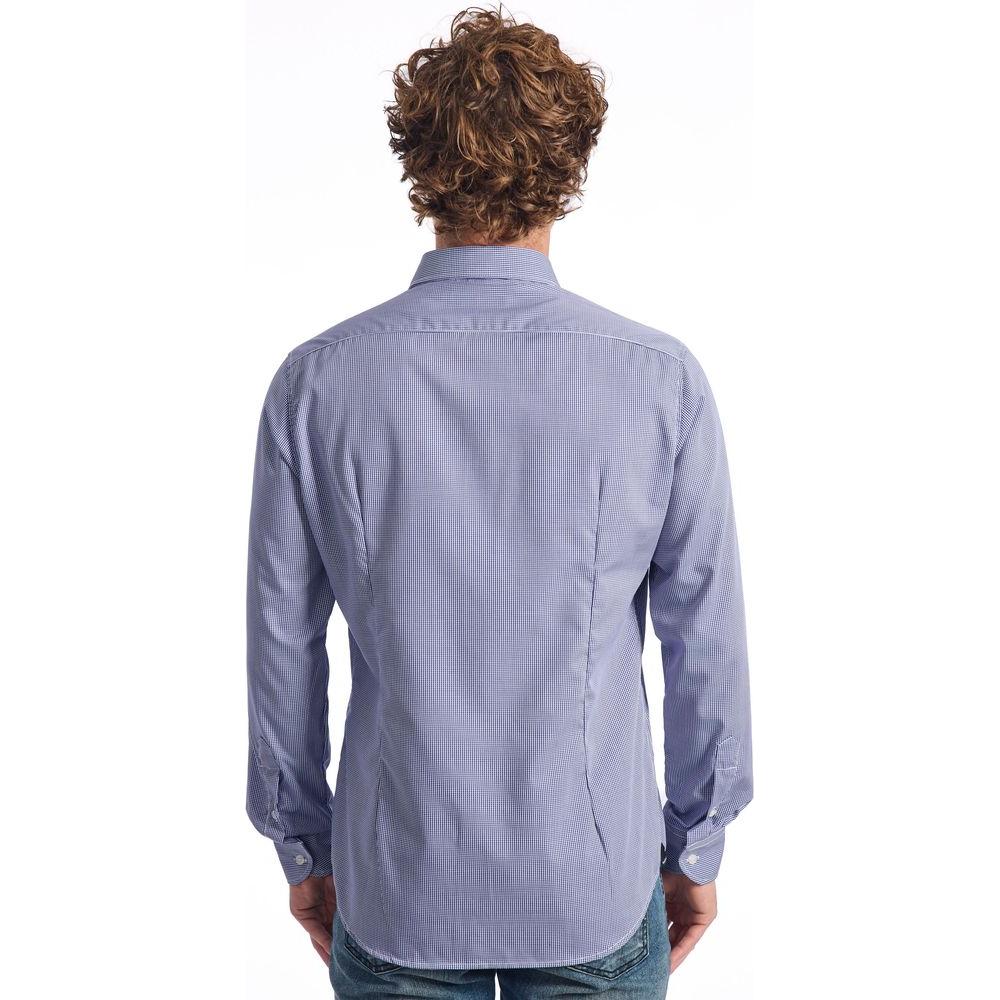 Baldinini Trend Blue Cotton Men Shirt Baldinini Trend