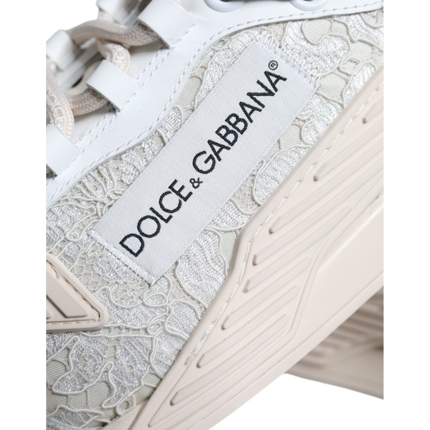 Dolce & Gabbana White Lace NS1 Low Top Sneaker Sports Shoes Dolce & Gabbana