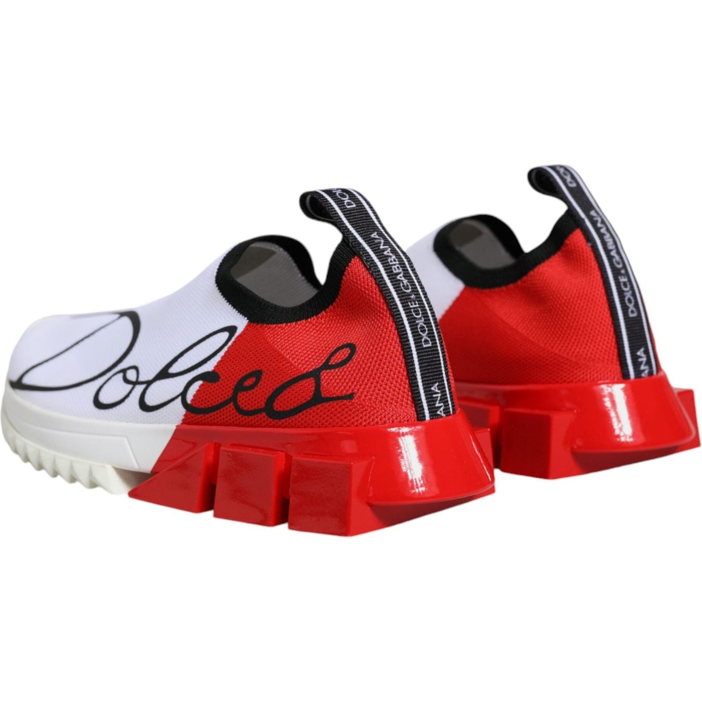 Dolce & Gabbana White Red Low Top Sorrento Men Sneakers Shoes Dolce & Gabbana