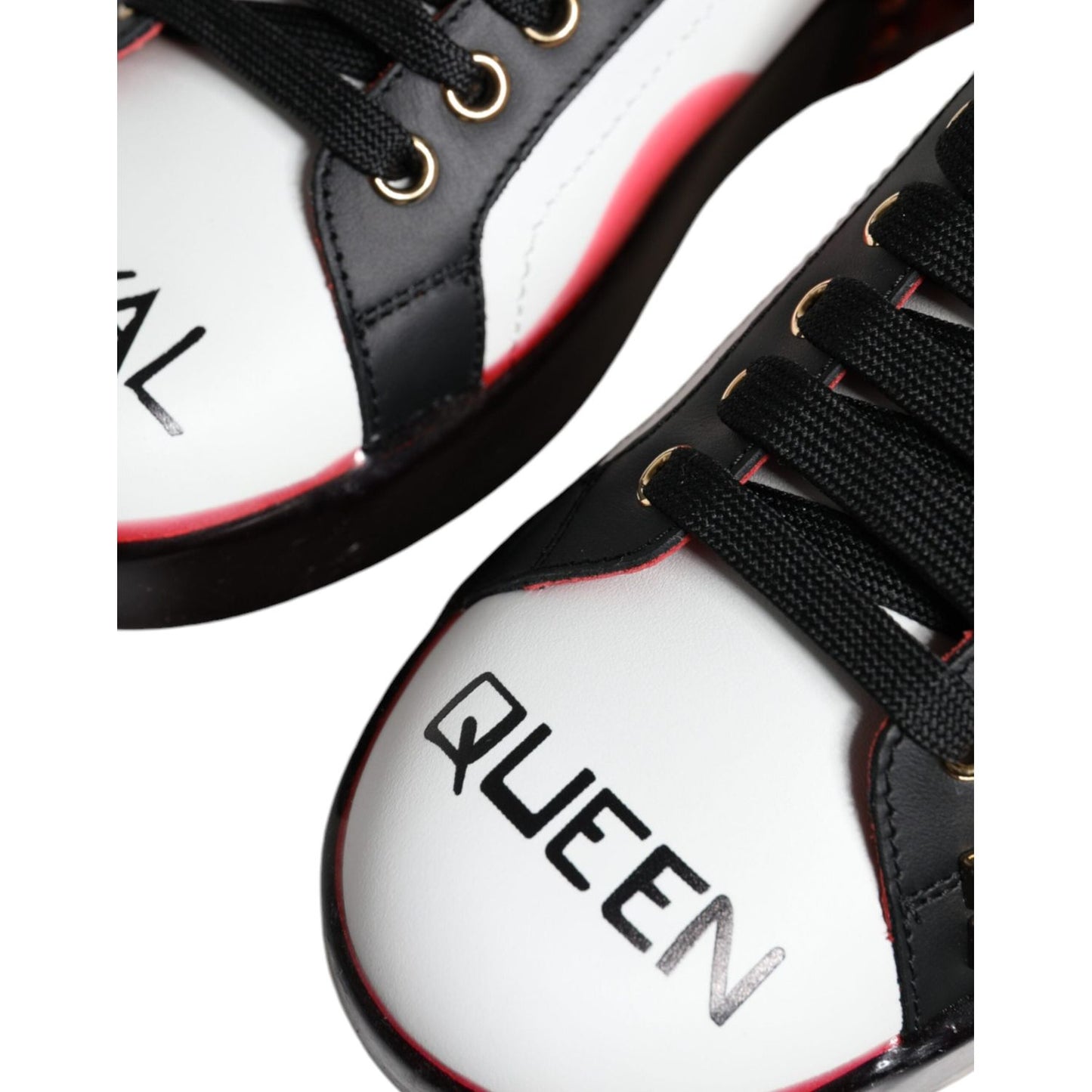 Dolce & Gabbana White Red Crystals Leather Portofino Sneakers Shoes Dolce & Gabbana