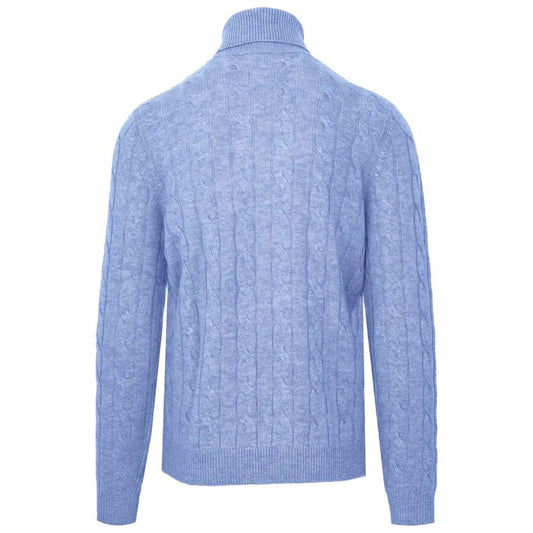 Malo Light Blue Wool Men Sweater Malo