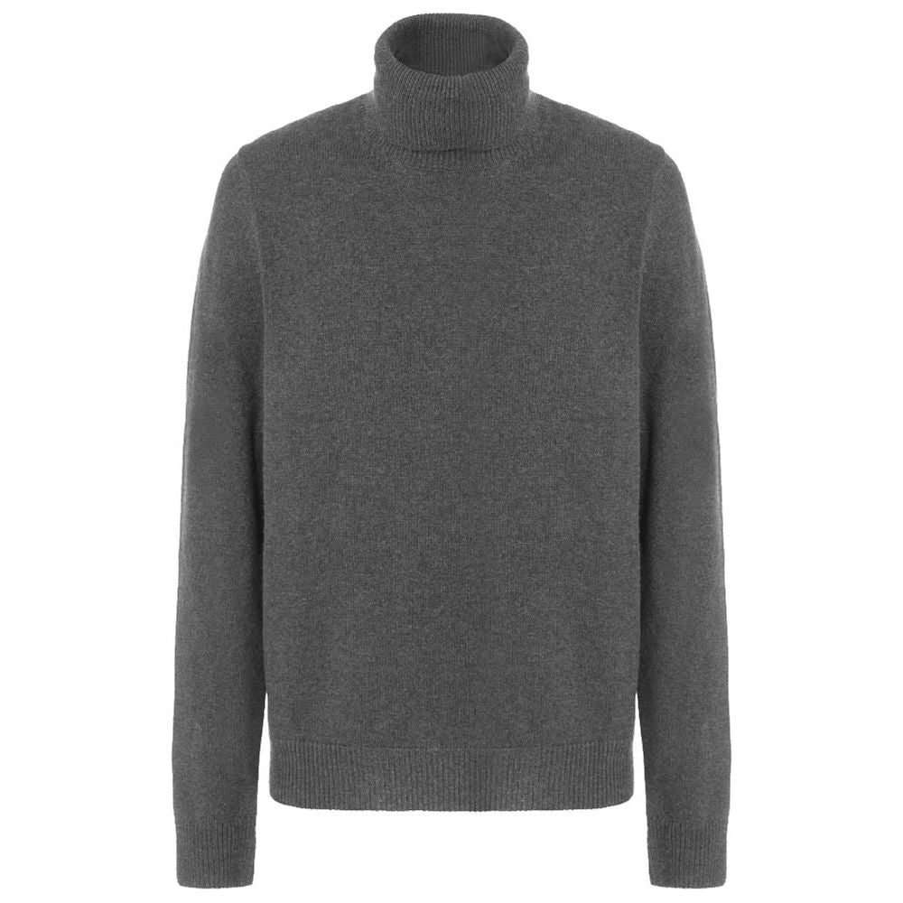 Malo Gray Wool Men Turtleneck Sweater Malo