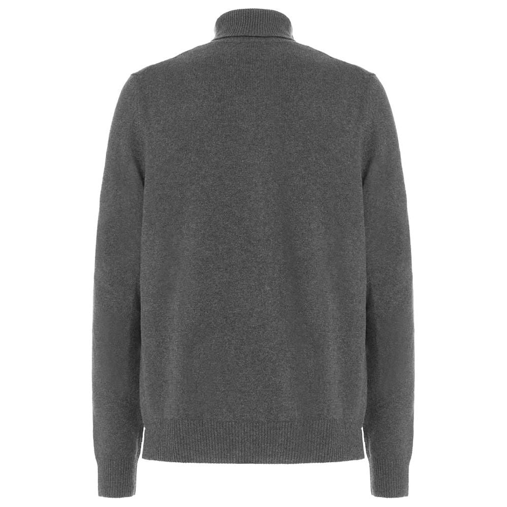 Malo Gray Wool Men Turtleneck Sweater Malo