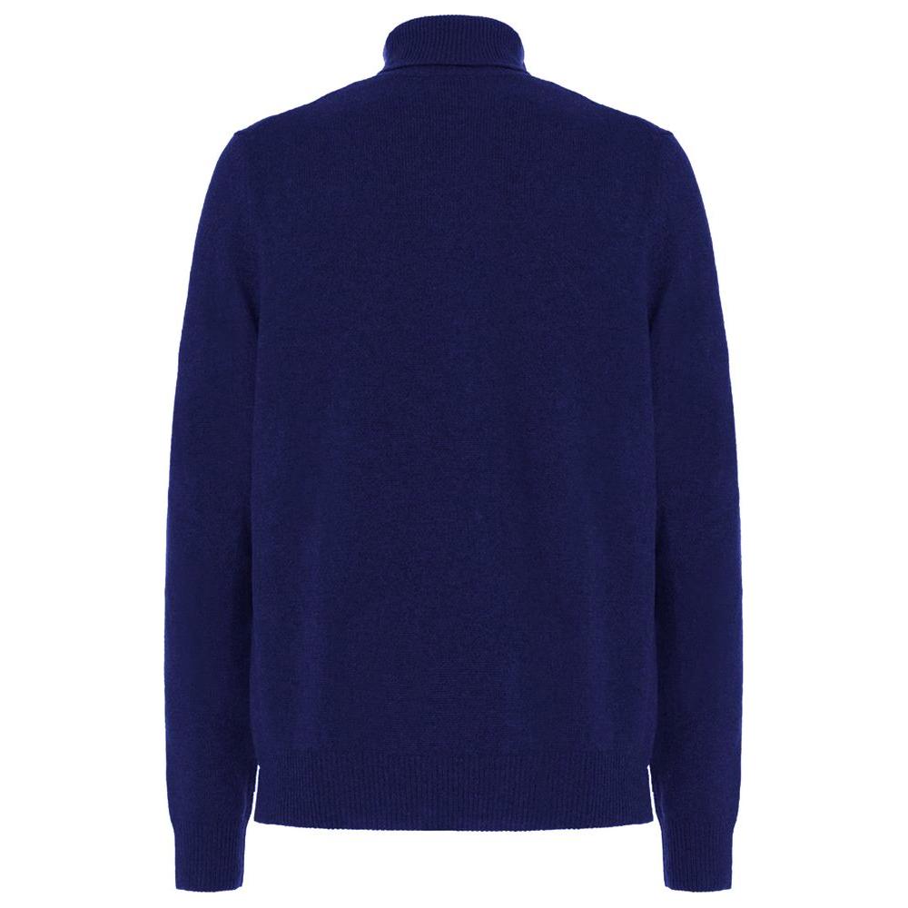 Malo Blue Wool Men Turtleneck Sweater Malo