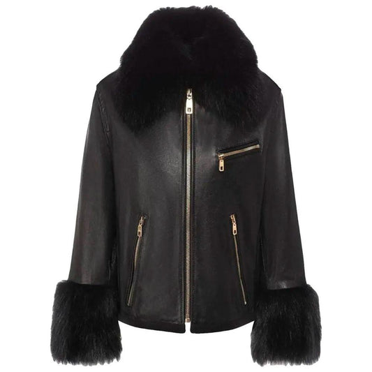 Dolce & Gabbana Black Leather Di Lambskin Jackets & Coat Dolce & Gabbana