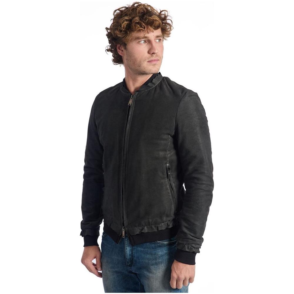 Roberto Pepe Luxury Gray Leather DI Lambskin Jacket Roberto Pepe Luxury