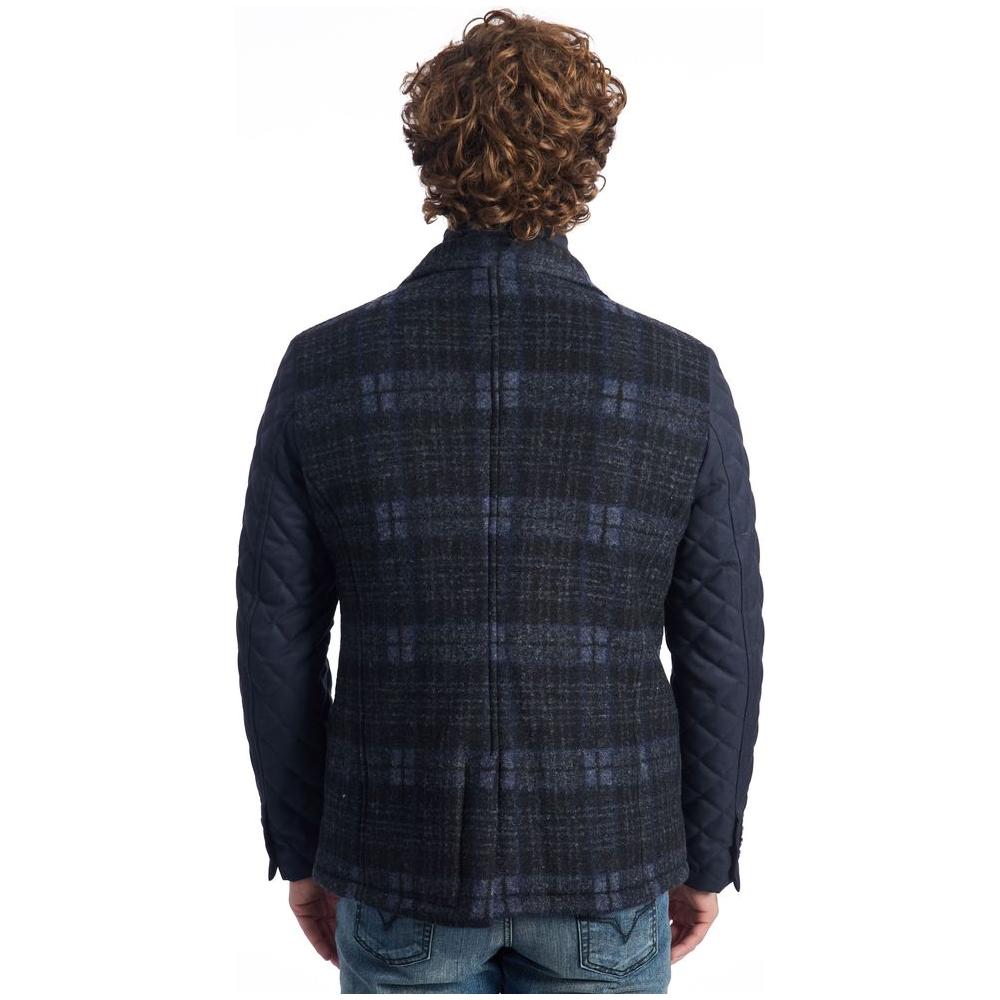 Roberto Pepe Luxury Blue Wool Mens Jacket Roberto Pepe Luxury