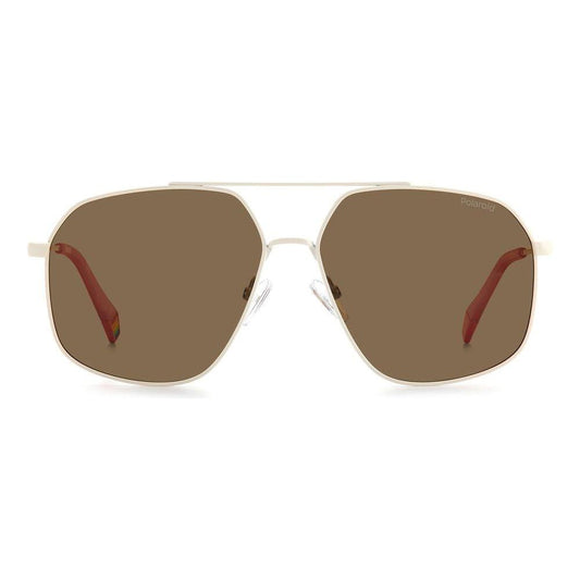 Polaroid Beige Stainless Steel Sunglasses Polaroid