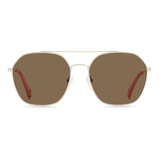 Polaroid Beige Stainless Steel Sunglasses Polaroid