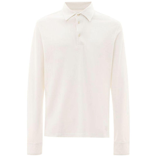 Corneliani White Cotton Polo Shirt Corneliani