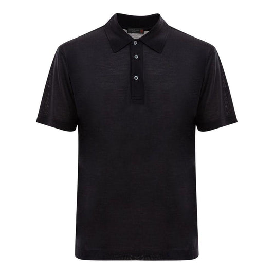 Corneliani Black Silk Polo Shirt Corneliani