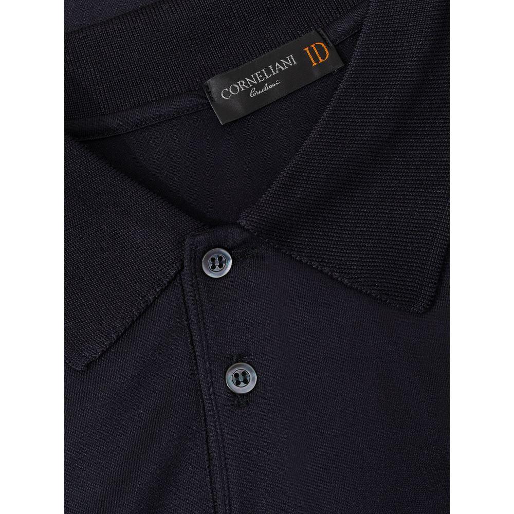 Corneliani Black Silk Polo Shirt Corneliani