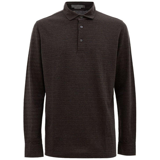 Corneliani Brown Cotton Polo Shirt Corneliani