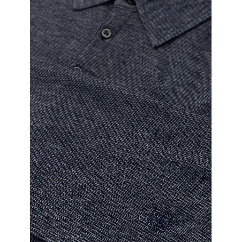 Corneliani Blue Wool Polo Shirt Corneliani