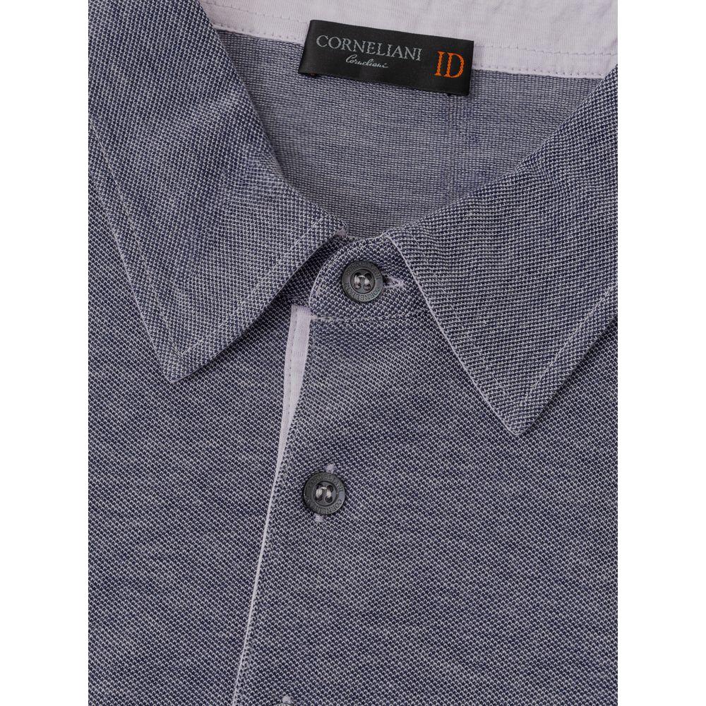 Corneliani Blue Cotton Polo Shirt Corneliani