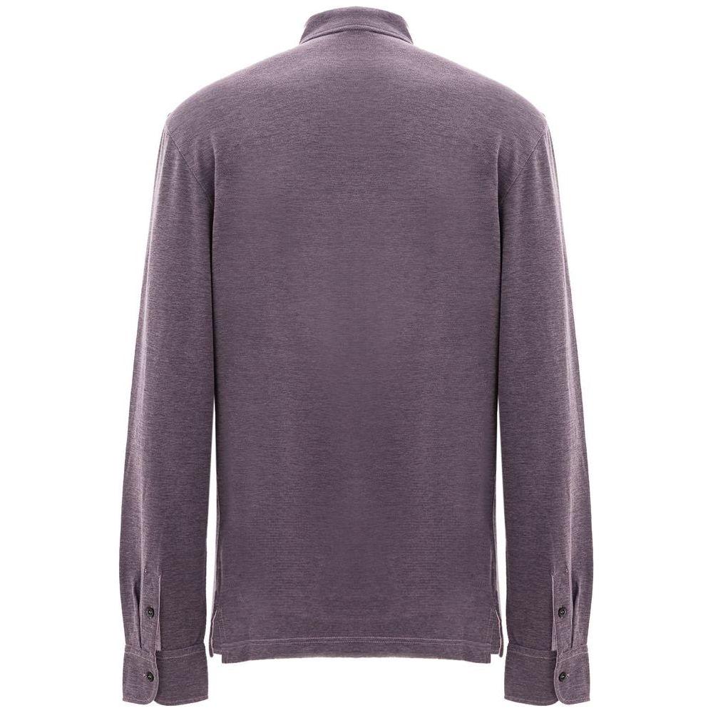 Corneliani Purple Cotton Polo Shirt Corneliani