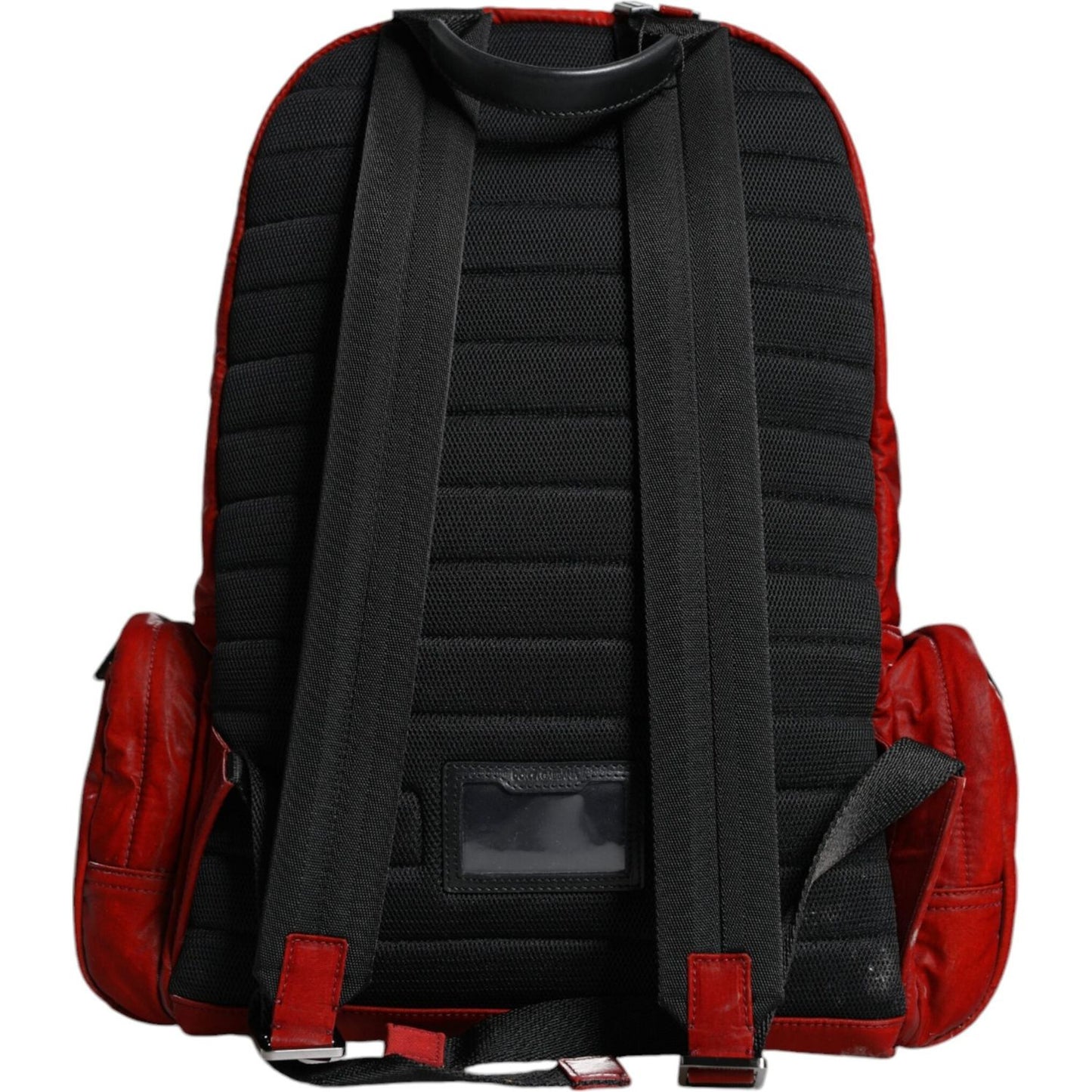 Dolce & Gabbana Red Patent Leather Logo Plaque Backpack Bag Dolce & Gabbana