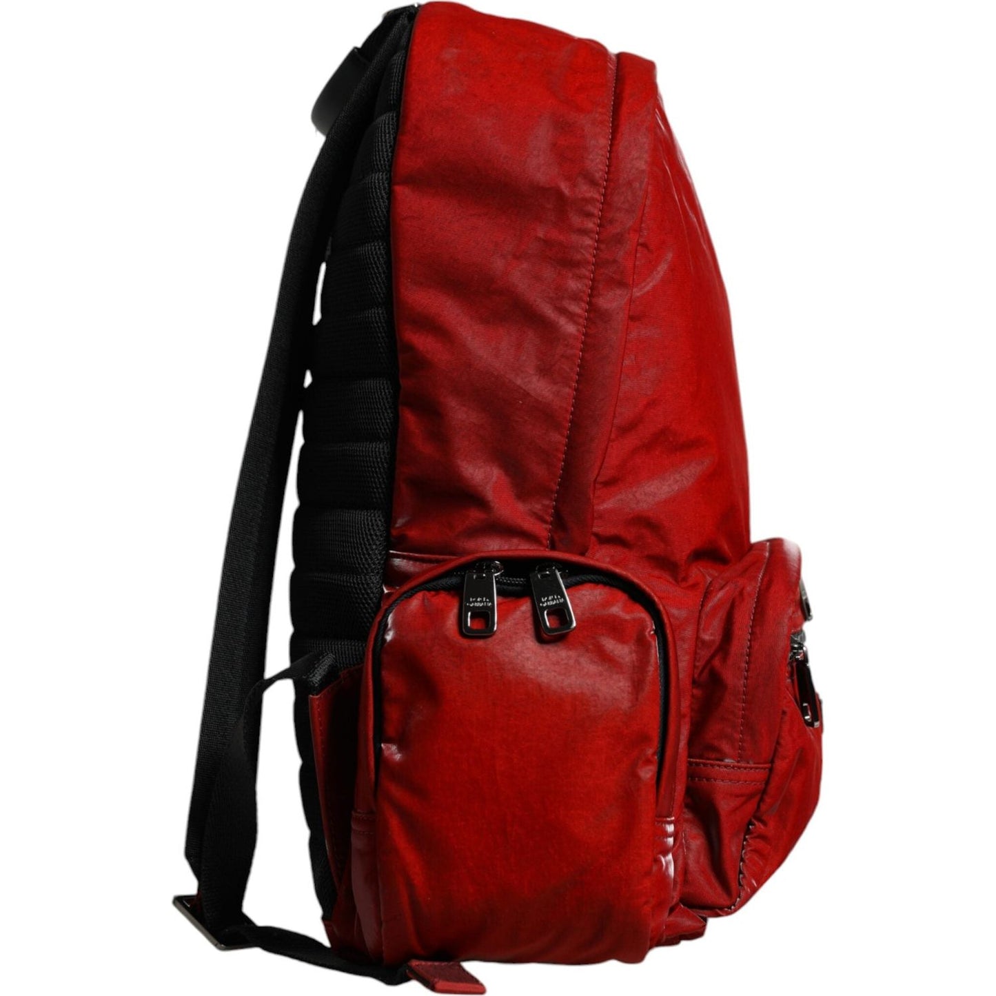 Dolce & Gabbana Red Patent Leather Logo Plaque Backpack Bag Dolce & Gabbana