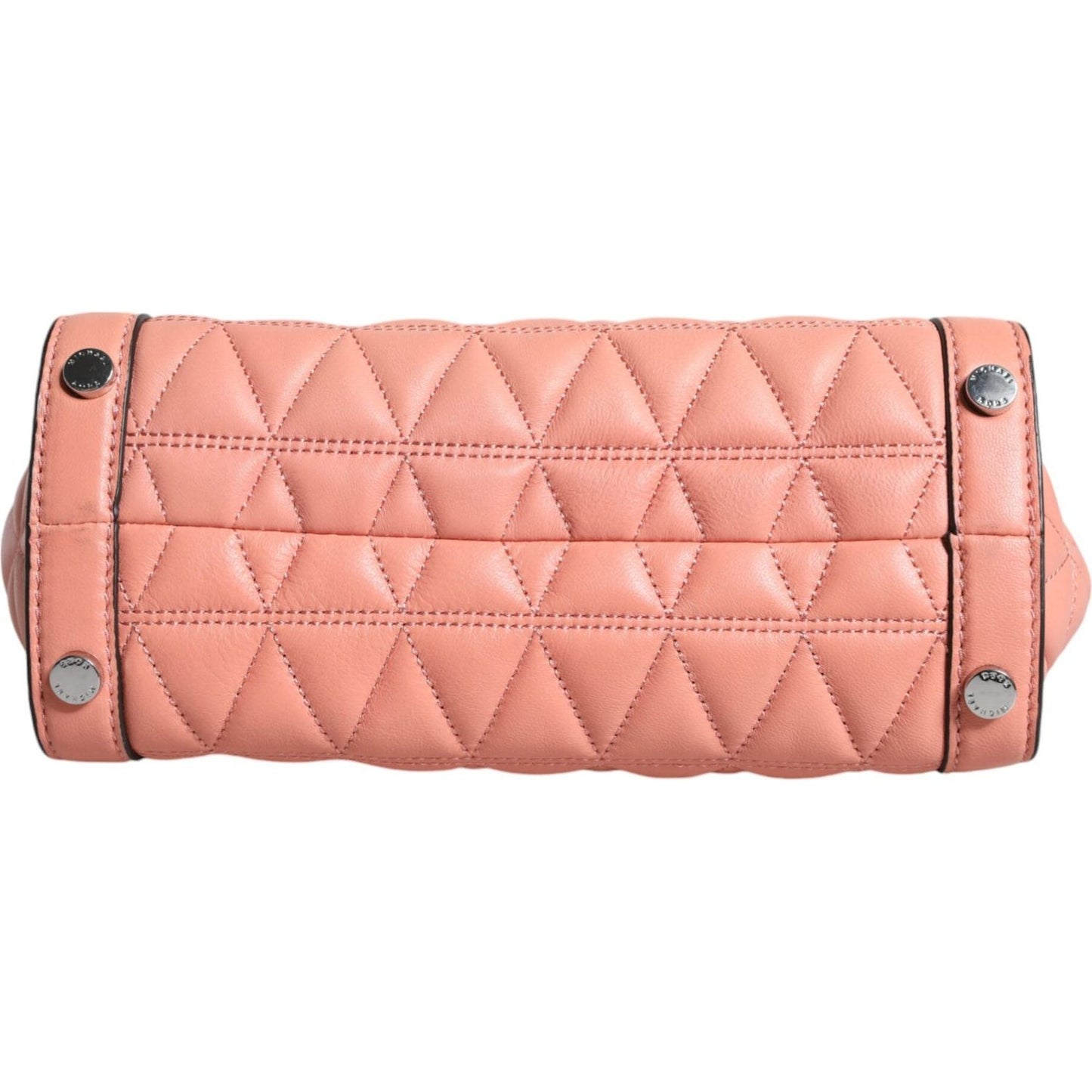 Michael Kors Peach Quilted Leather Logo Crossbody VIVIANNE Messenger Bag Michael Kors