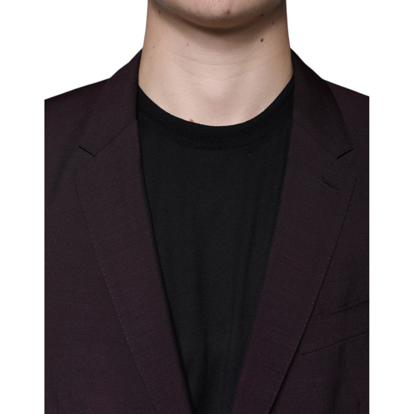 Dolce & Gabbana Bordeaux Wool Single Breasted Dress Blazer Dolce & Gabbana