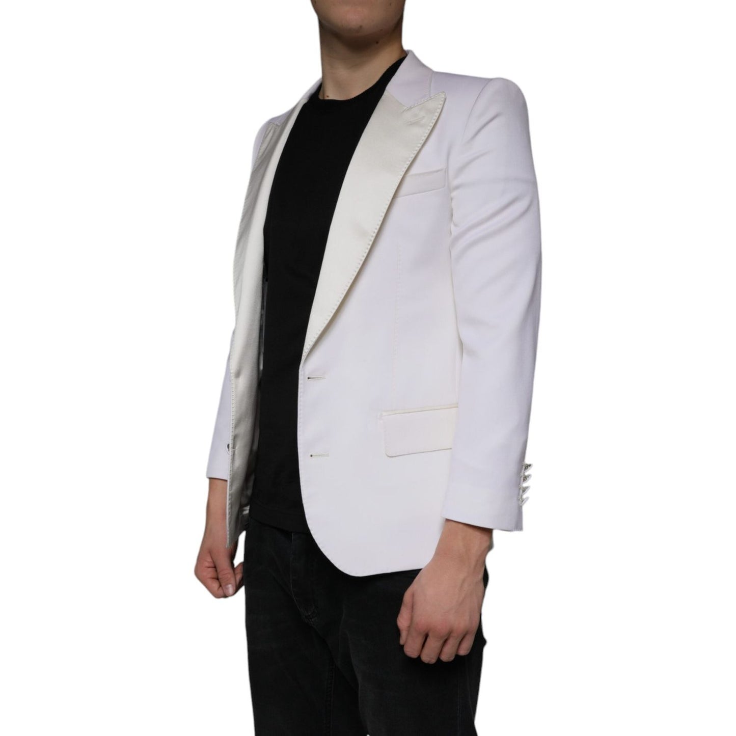 Dolce & Gabbana Off White Wool Single Breasted Dress Blazer Dolce & Gabbana