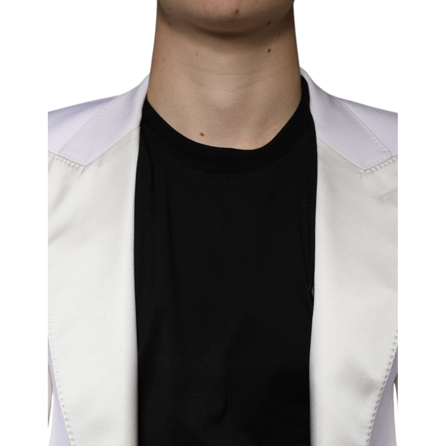 Dolce & Gabbana Off White Wool Single Breasted Dress Blazer Dolce & Gabbana