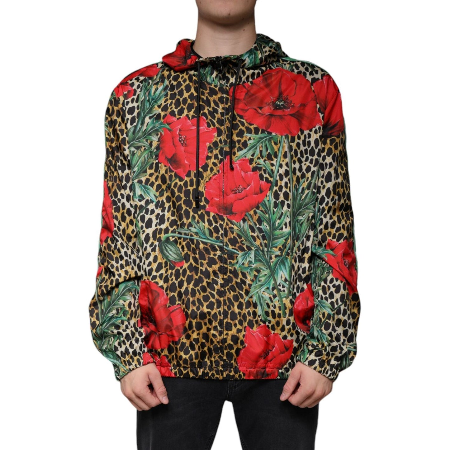 Dolce & Gabbana Multicolor Leopard Floral Hooded Jacket Dolce & Gabbana