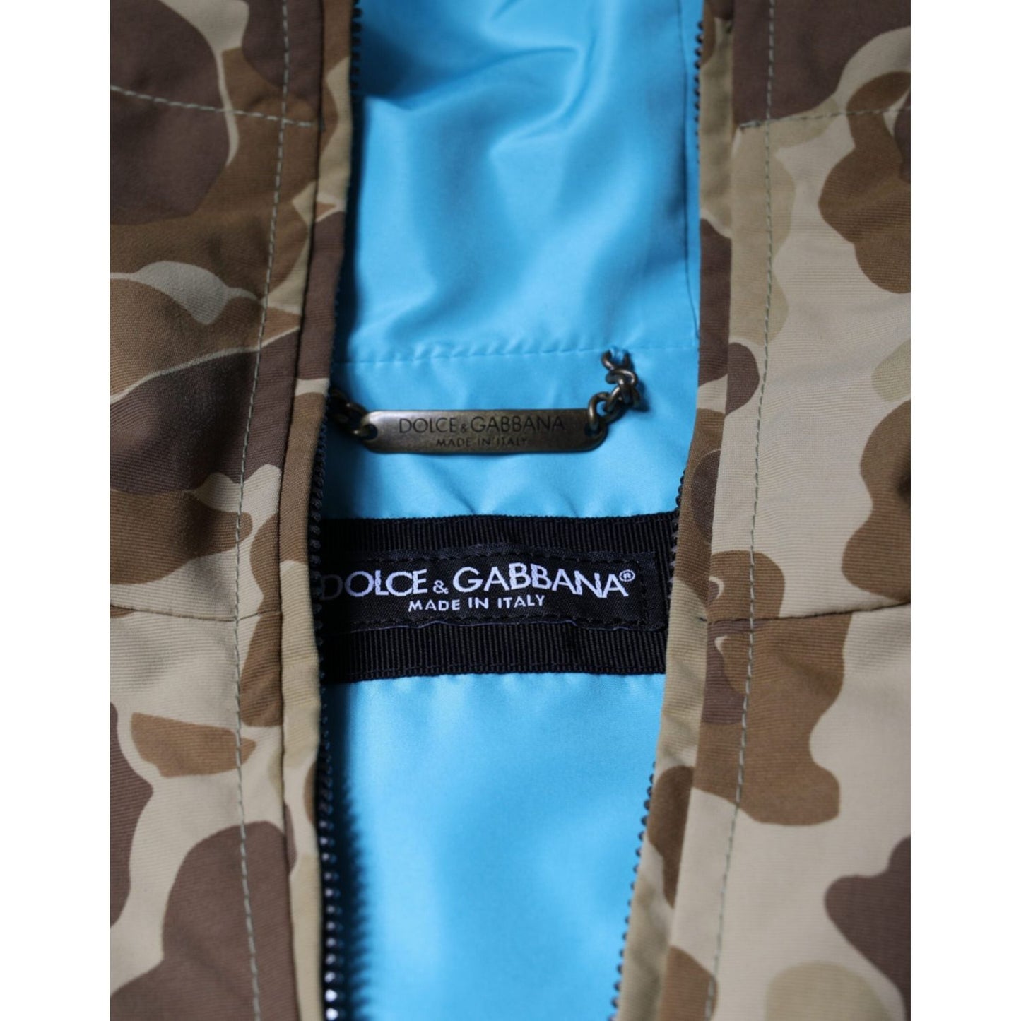 Dolce & Gabbana Brown Camouflage Hooded Pullover Jacket Dolce & Gabbana