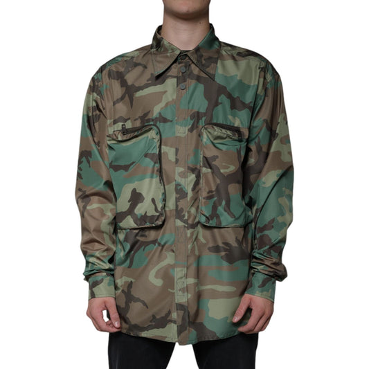 Dolce & Gabbana Multicolor Camouflage Button Down Shirt Dolce & Gabbana