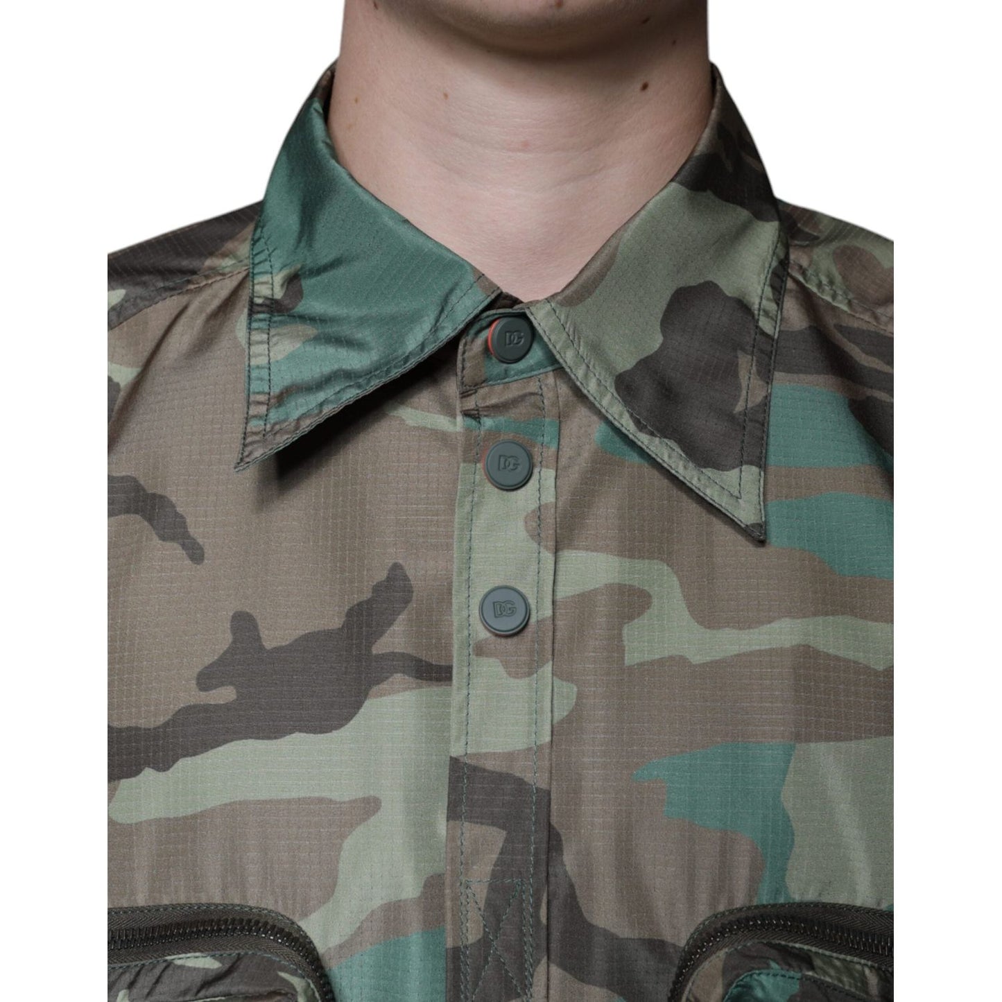 Dolce & Gabbana Multicolor Camouflage Button Down Shirt Dolce & Gabbana