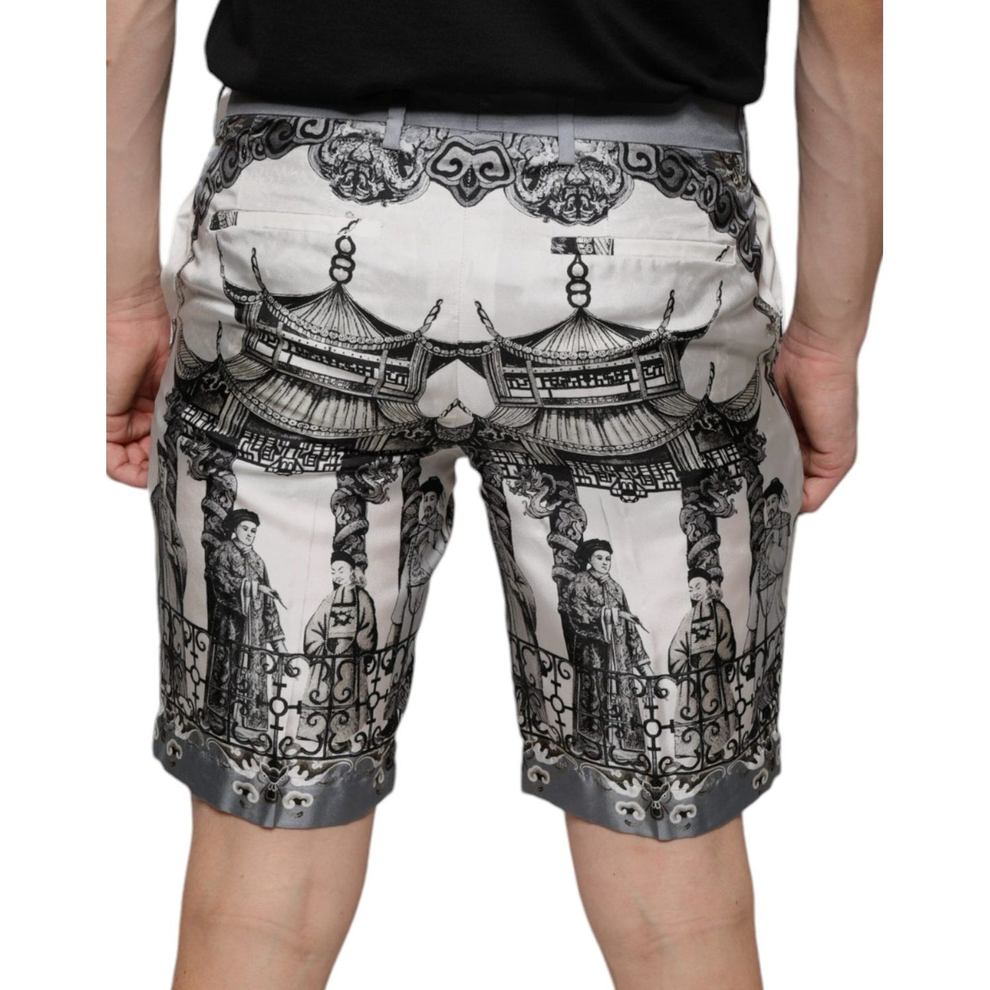 Dolce & Gabbana Multicolor Printed Silk Men Bermuda Shorts Dolce & Gabbana