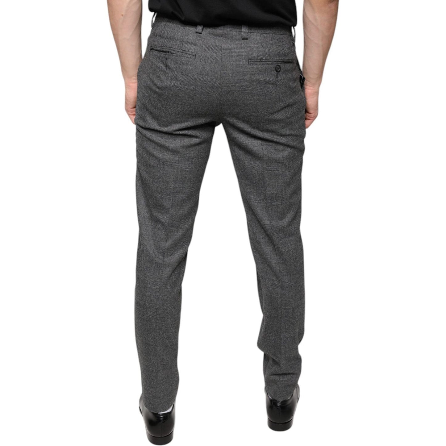 Dolce & Gabbana Gray Check Tartan Wool Skinny Pants Dolce & Gabbana