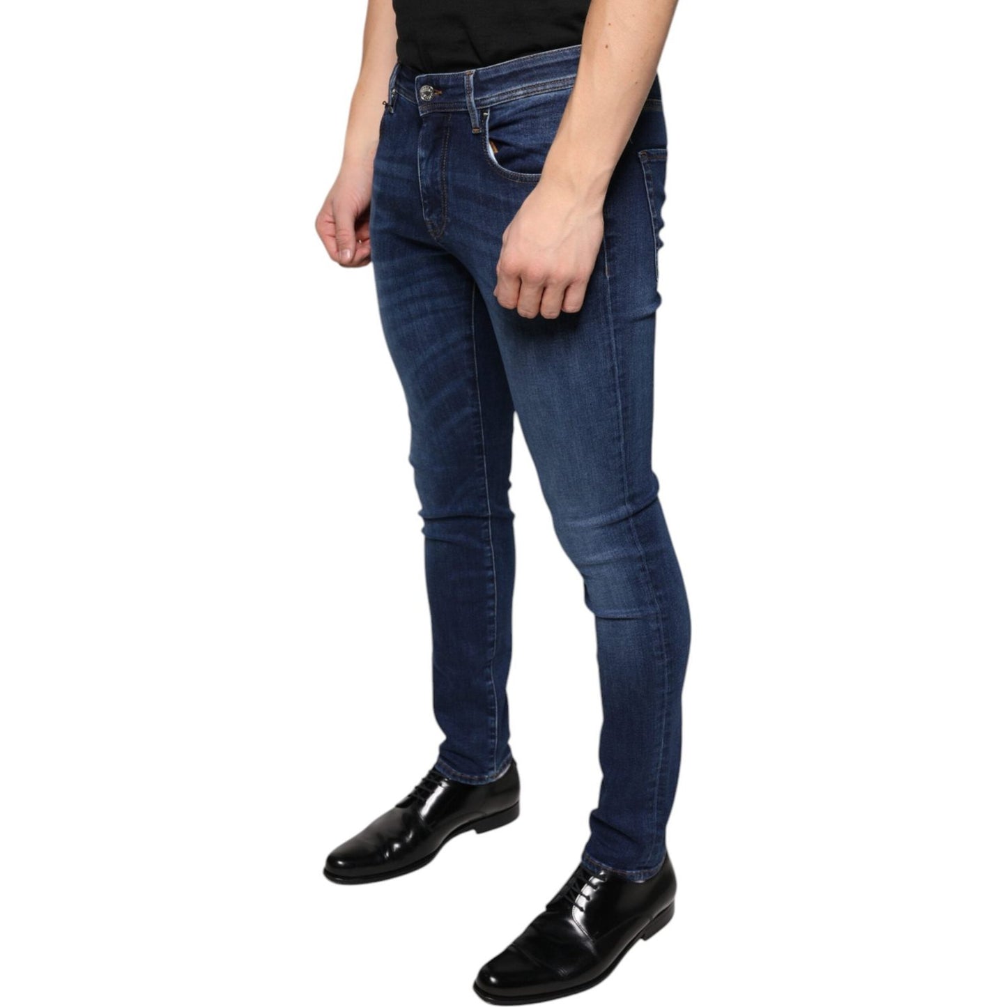 Dolce & Gabbana Dark Blue Cotton Stretch Skinny Denim Jeans Dolce & Gabbana