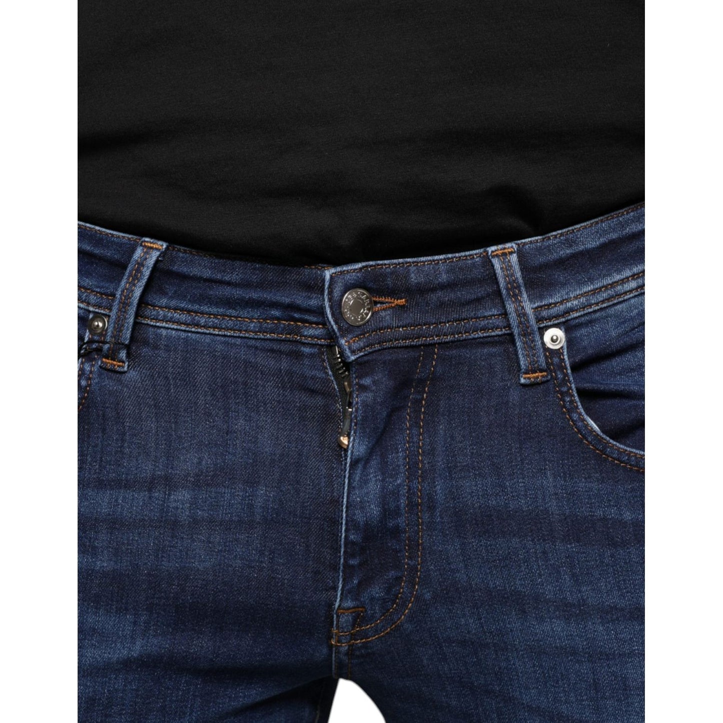 Dolce & Gabbana Dark Blue Cotton Stretch Skinny Denim Jeans Dolce & Gabbana