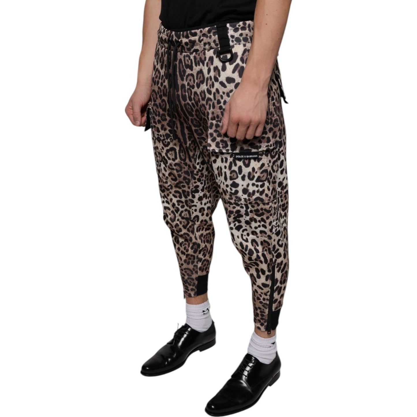 Dolce & Gabbana Brown Leopard Polyester Jogger Pants Dolce & Gabbana