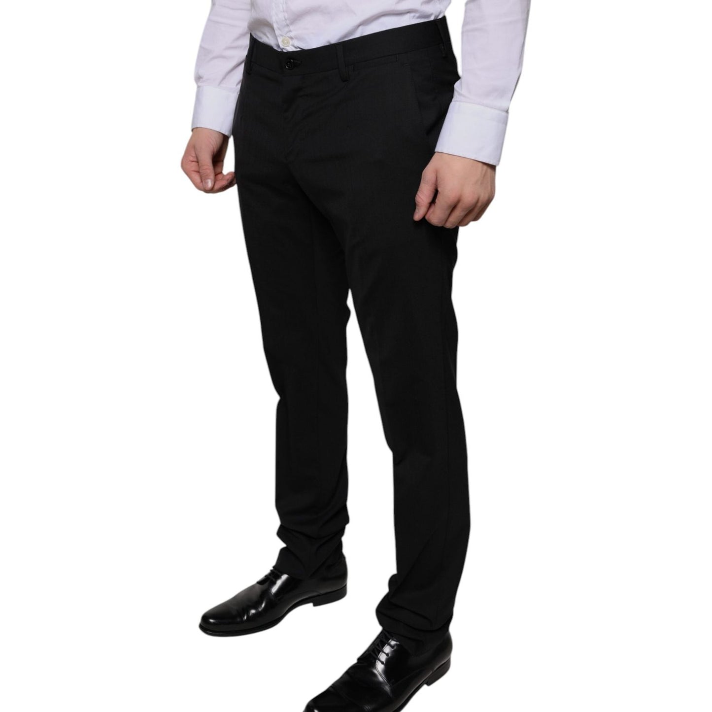 Dolce & Gabbana Black Wool Skinny Dress Formal Pants Dolce & Gabbana