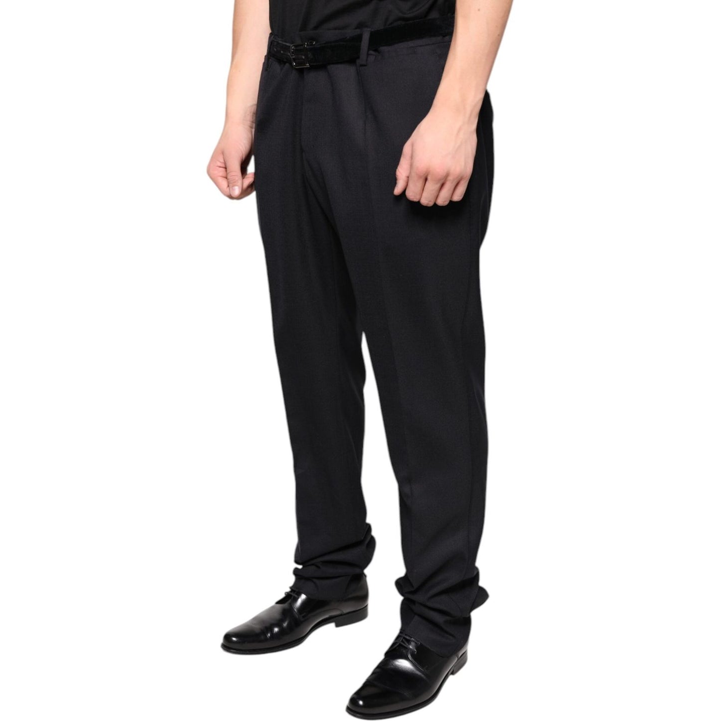 Dolce & Gabbana Black Wool Skinny Dress Formal Pants Dolce & Gabbana