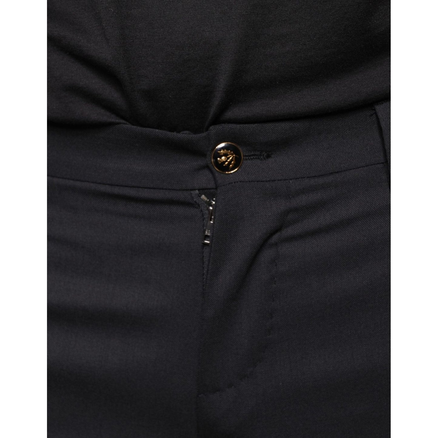 Dolce & Gabbana Black Wool Skinny Men Dress Pants Dolce & Gabbana