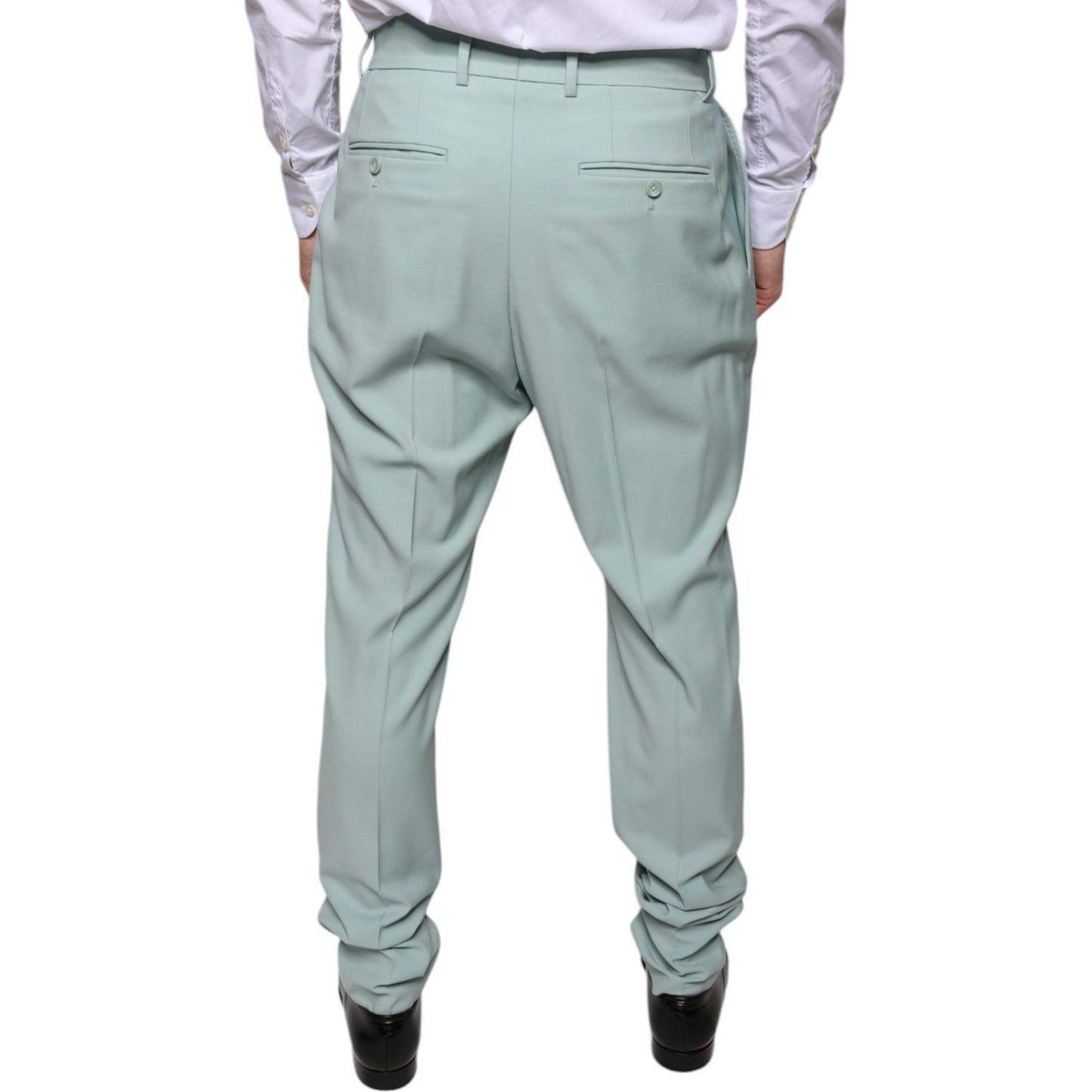 Dolce & Gabbana Mint Green Cotton Dress Pants Dolce & Gabbana