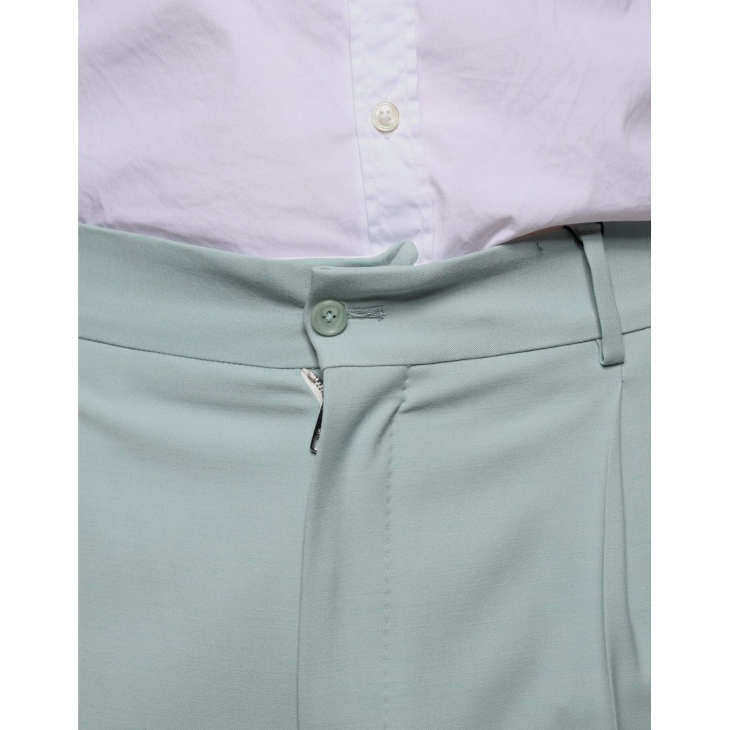 Dolce & Gabbana Mint Green Cotton Dress Pants Dolce & Gabbana