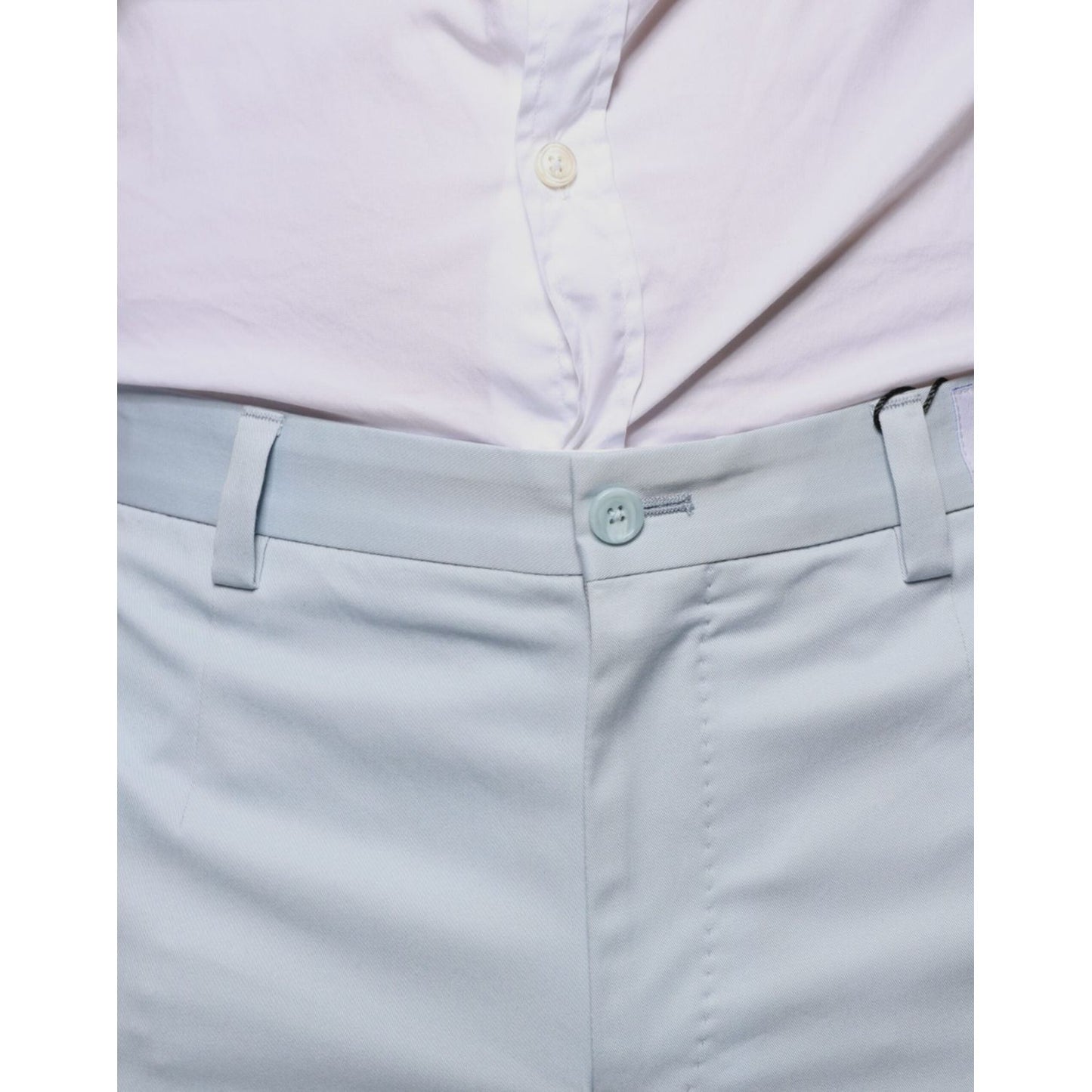 Dolce & Gabbana Light Blue Cotton Dress Pants Dolce & Gabbana