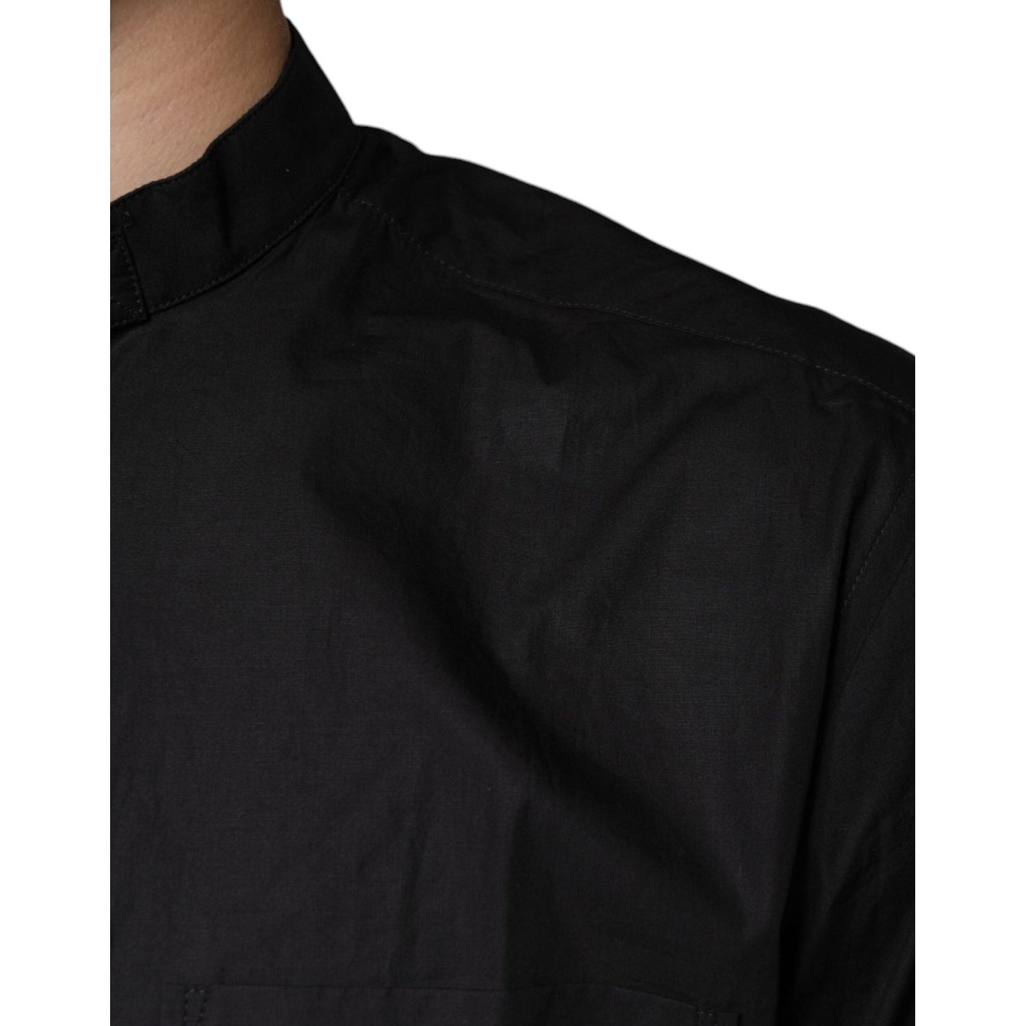 Dolce & Gabbana Black Cotton Button Down Men Casual Shirt Dolce & Gabbana