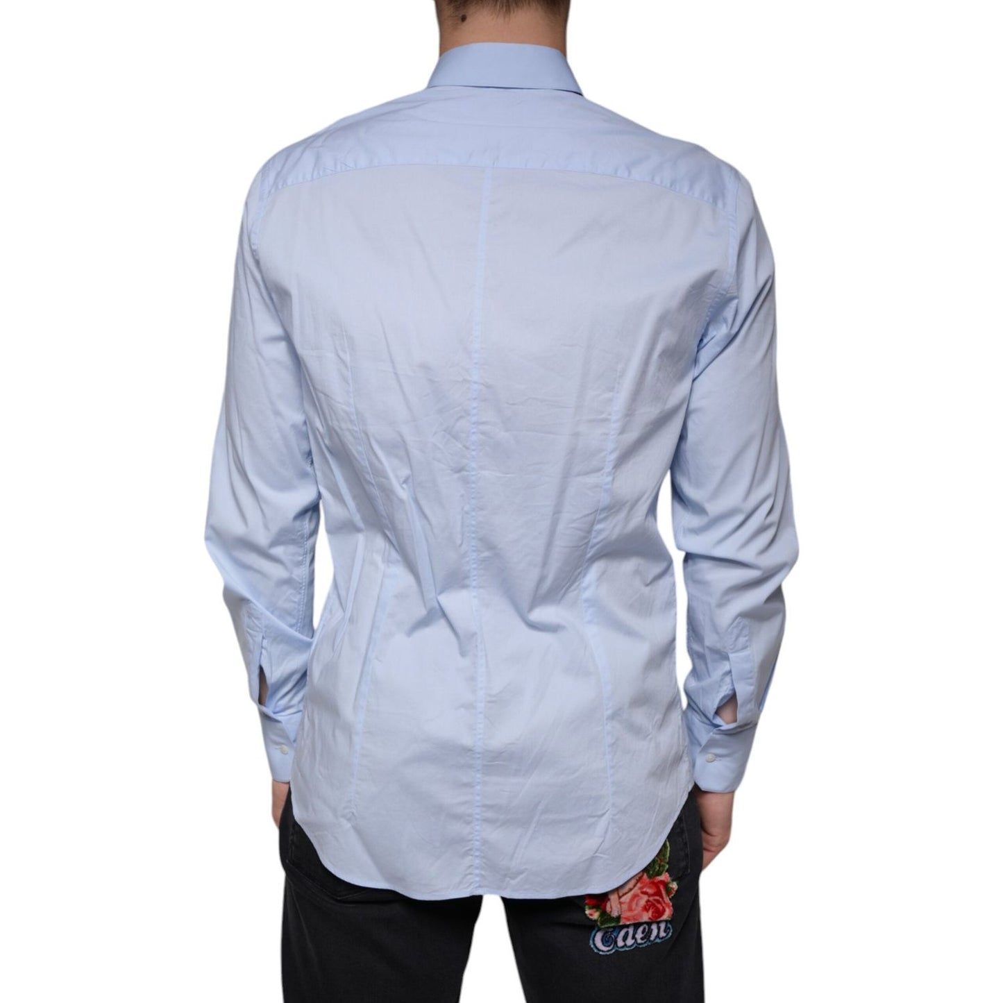 Dolce & Gabbana Light Blue MARTINI Cotton Dress Formal Shirt Dolce & Gabbana