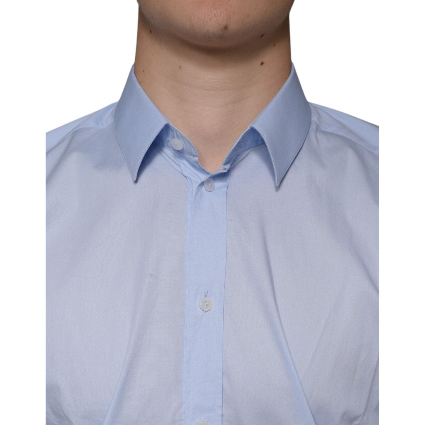 Dolce & Gabbana Light Blue MARTINI Cotton Dress Formal Shirt Dolce & Gabbana