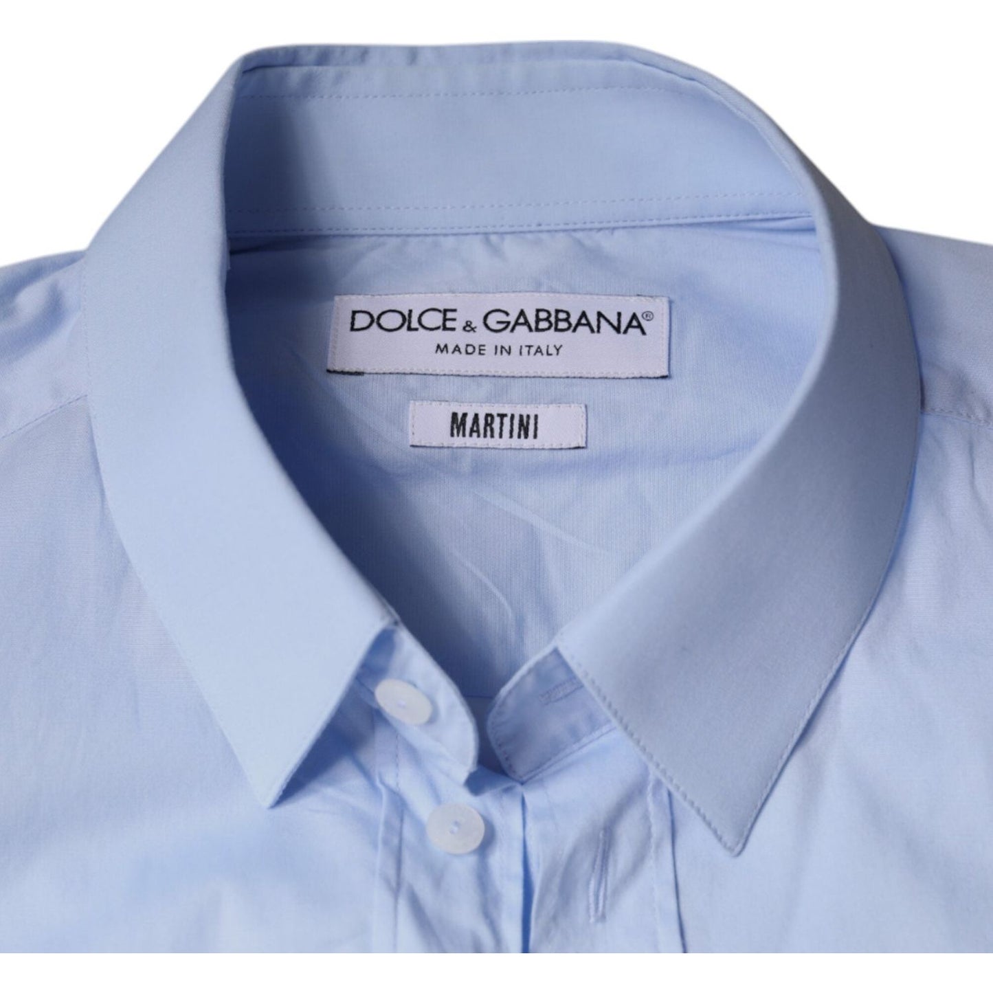 Dolce & Gabbana Light Blue MARTINI Cotton Dress Formal Shirt Dolce & Gabbana