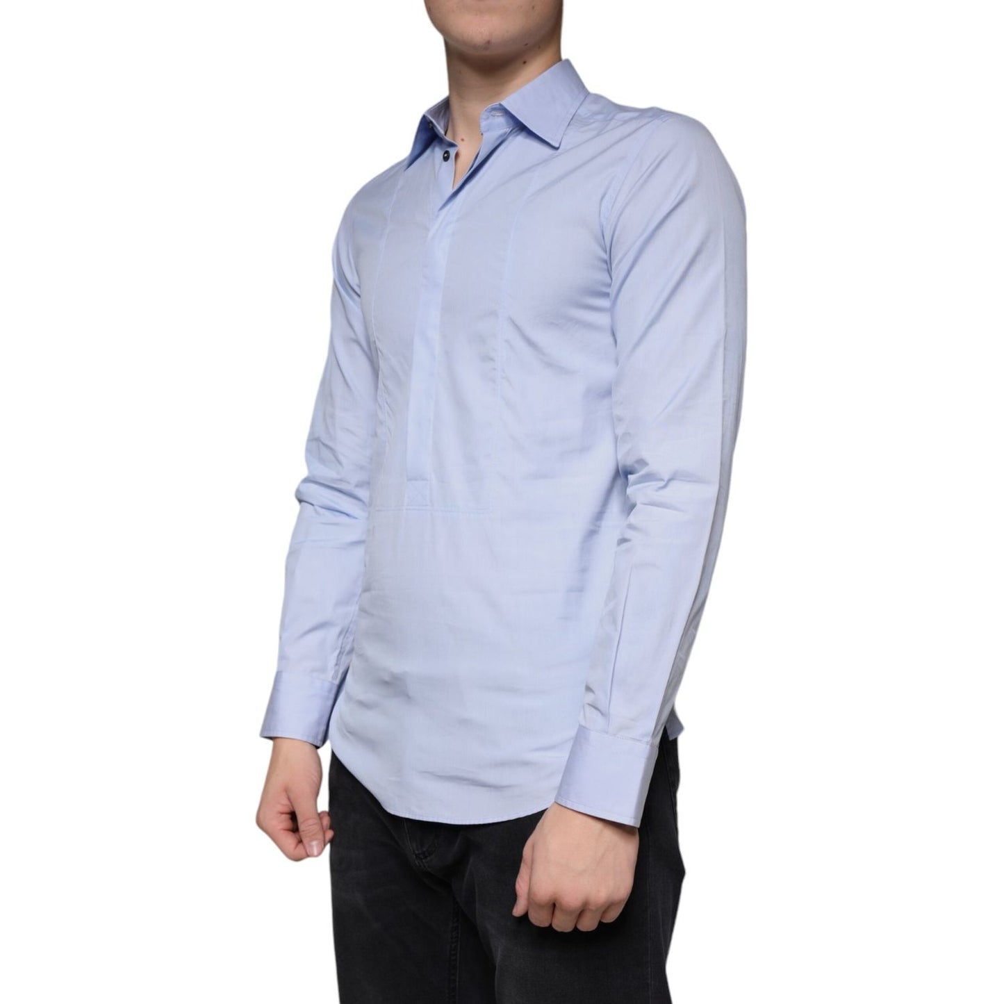 Dolce & Gabbana Light Blue Cotton Men Dress Formal Shirt Dolce & Gabbana