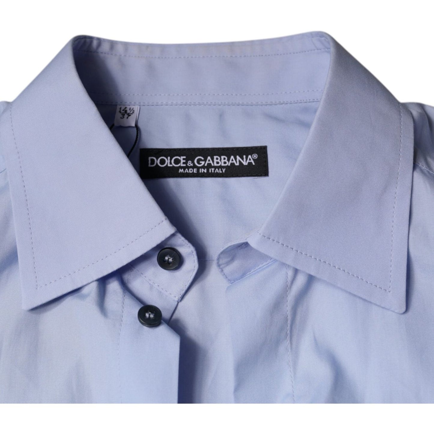 Dolce & Gabbana Light Blue Cotton Men Dress Formal Shirt Dolce & Gabbana