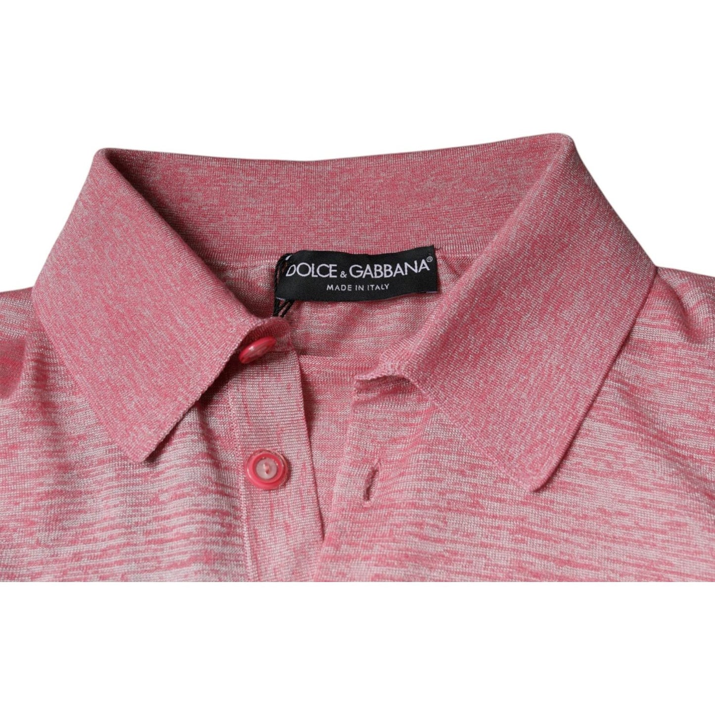 Dolce & Gabbana Pink Polyester Long Sleeve Men Polo T-shirt Dolce & Gabbana