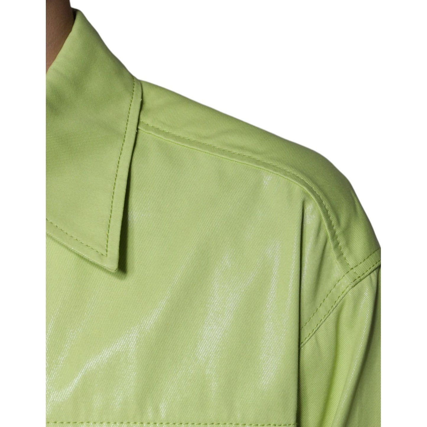 Dolce & Gabbana Green Cotton Collared Men Button Down Shirt Dolce & Gabbana