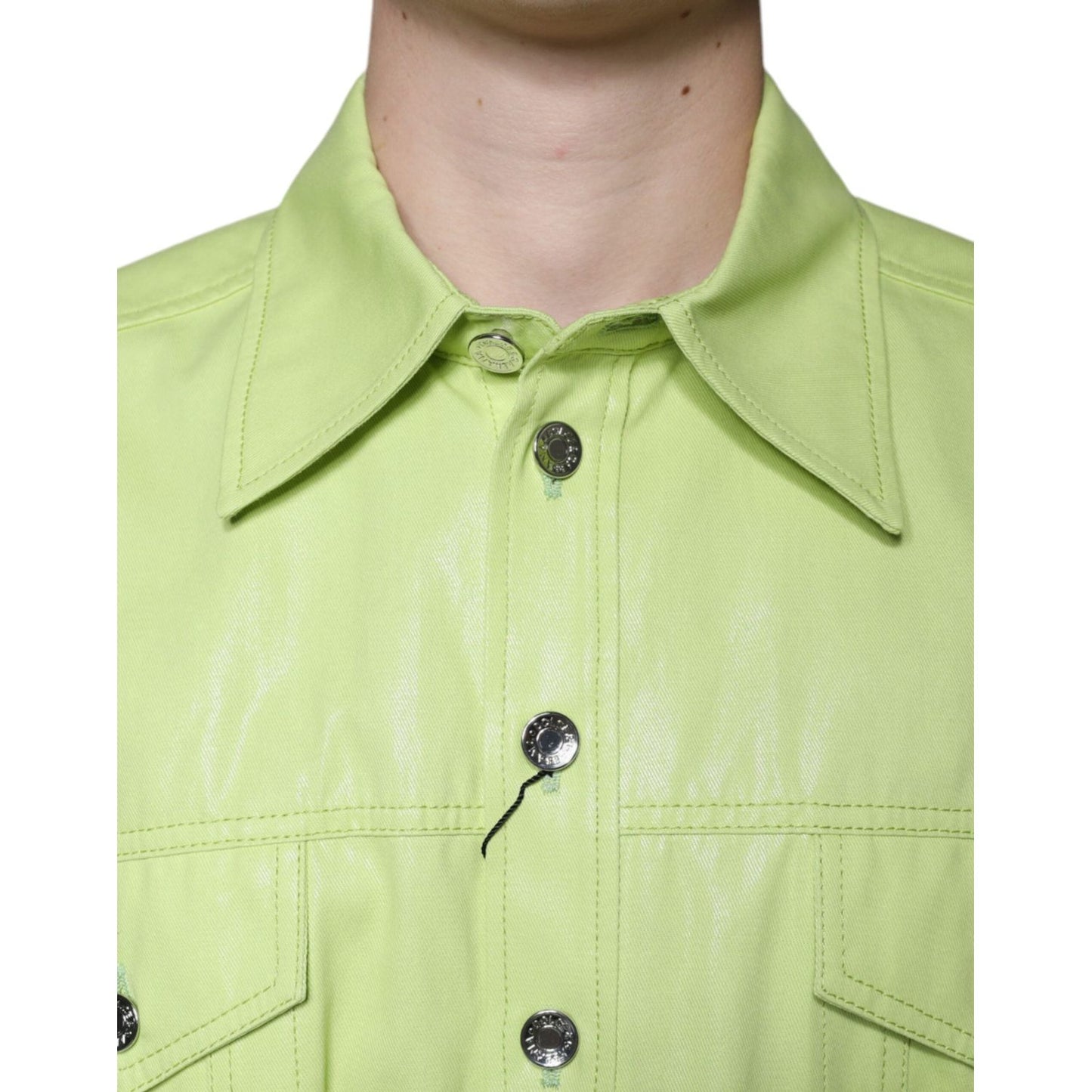 Dolce & Gabbana Green Cotton Collared Men Button Down Shirt Dolce & Gabbana